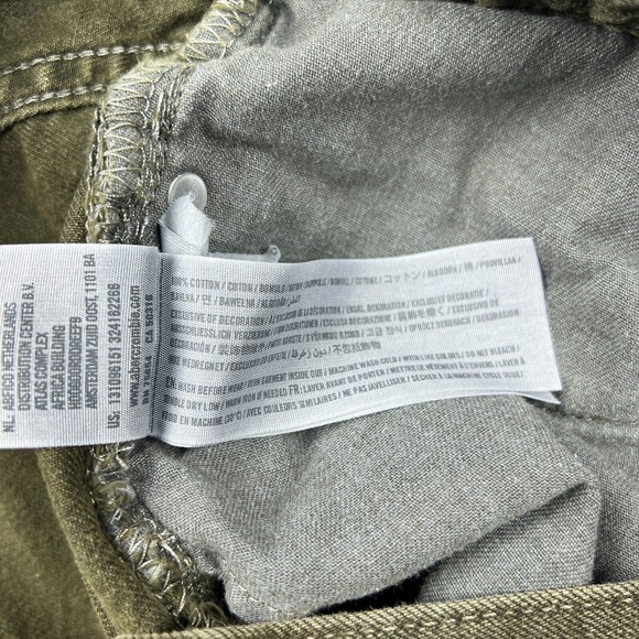 Abercrombie Fitch Jeans Mens 32 x 34 Green Skinny Button Fly Cotton Denim Pants - Picture 12 of 14